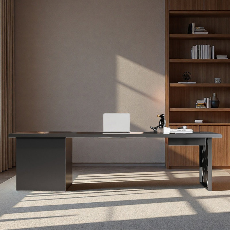 Bureau en bois massif pour un rangement simple, H 29,53 po x l 94,49 po x P 31,5 po