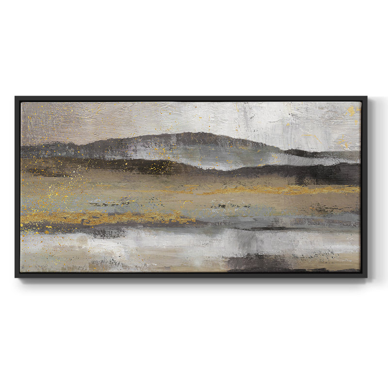 Rolling Hills - Toile tendue avec châssis encadré - Prêt à être accroché, Noir, H 21 po x l 41 po