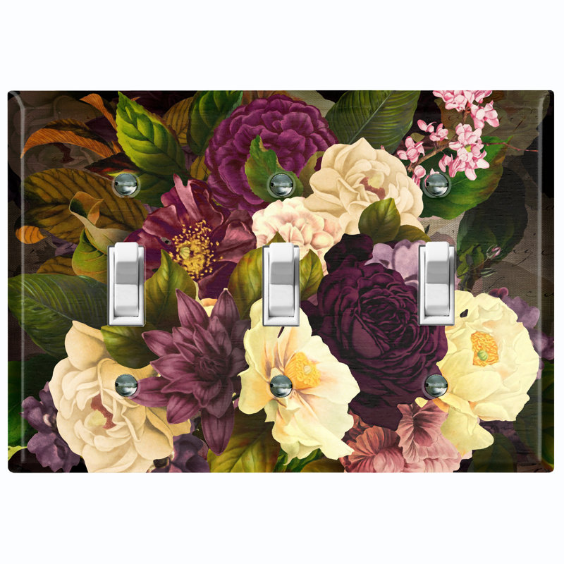 Patterned 3 - Gang Toggle Light Switch Standard Wall Plate