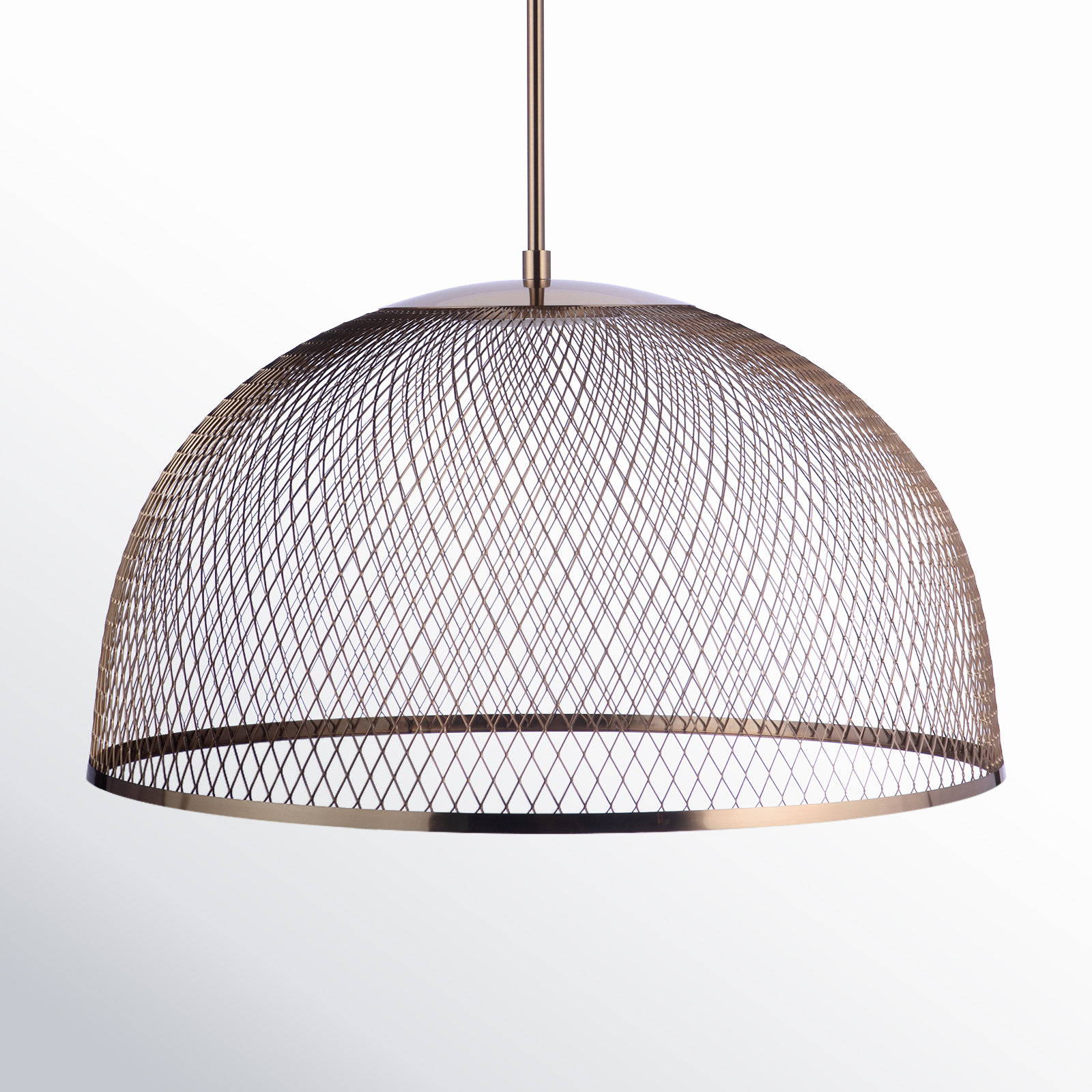 Sculptural Statement Pendants Single Light Iron Dimmable LED Pendant, Satin Brass