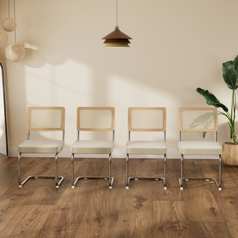 Ensemble de chaises de salle à manger Mid-Century, 4, Beige