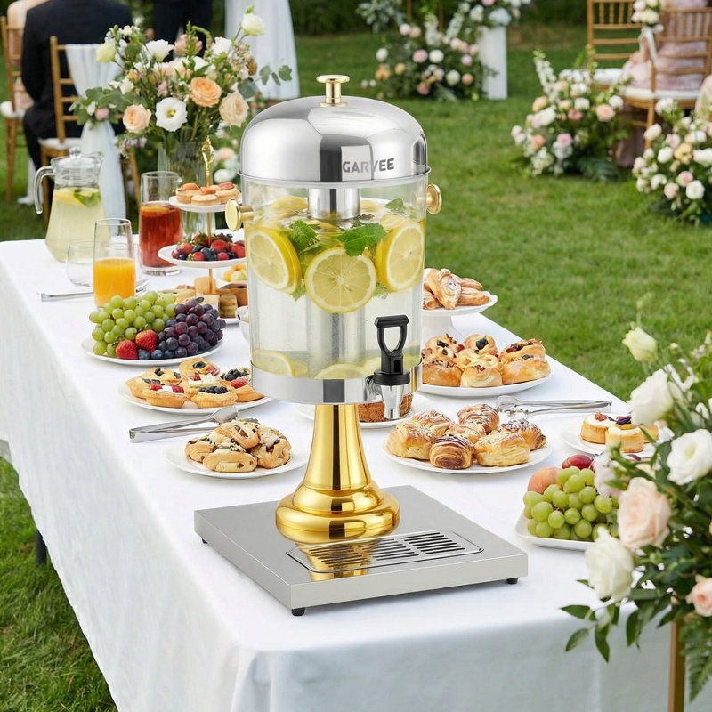 Distributeur de boissons glacées 2,2 à 6,6 gallons avec support pour fêtes, mariages, hôtels