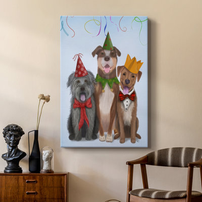 Christmas Party Mutts -Custom Wrapped Gallery Cavas