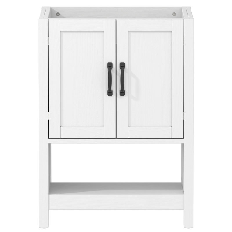 Base de meuble-lavabo simple 24 po seulement, Noir, White