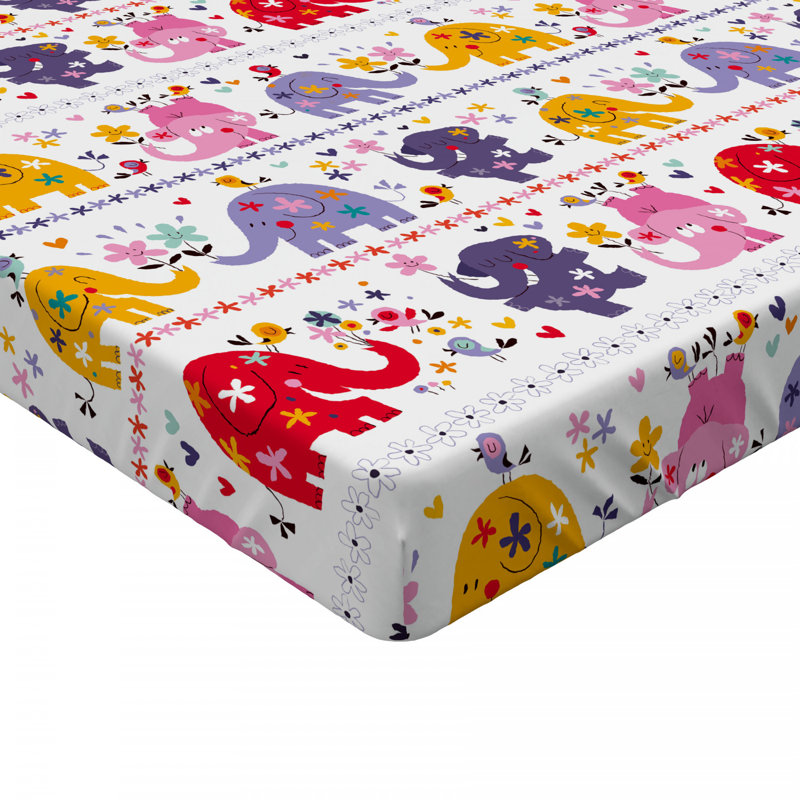 Microfiber Floral Fitted Sheet, Full Fitted Sheet