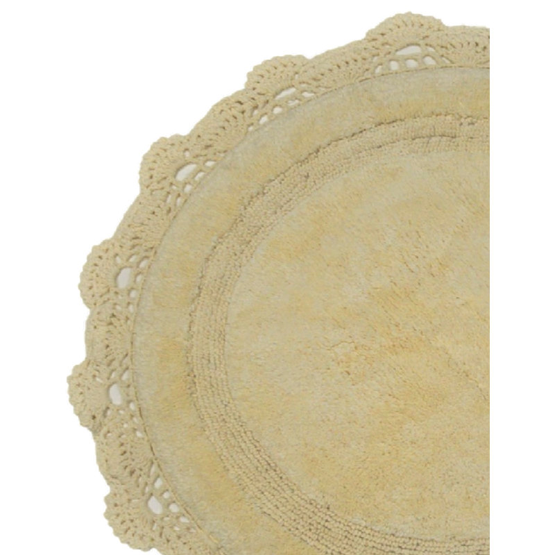 Wingert Cotton Non-Slip Bath Rug, 40" W x 40" L, Pale Yellow