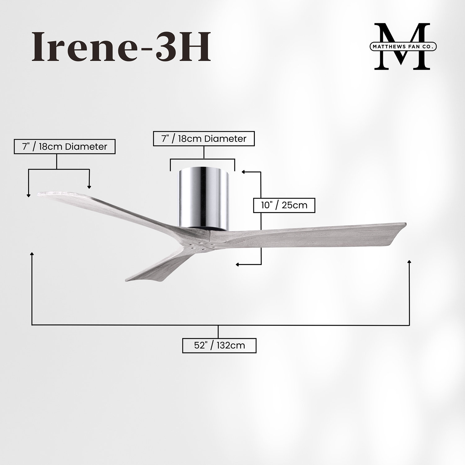 Olivier Ceiling Fan, Polished Chrome, 52", Barn Wood Tone
