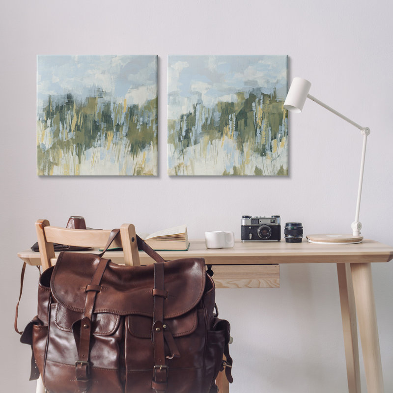 «Abstract Brushed Landscape Wrarap Canvas» par June Erica Vess, 2 pièces sur toile, H 24 po x l 24 po