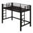 Metal Loft Bed With Ladder And Guardrails-1287963191