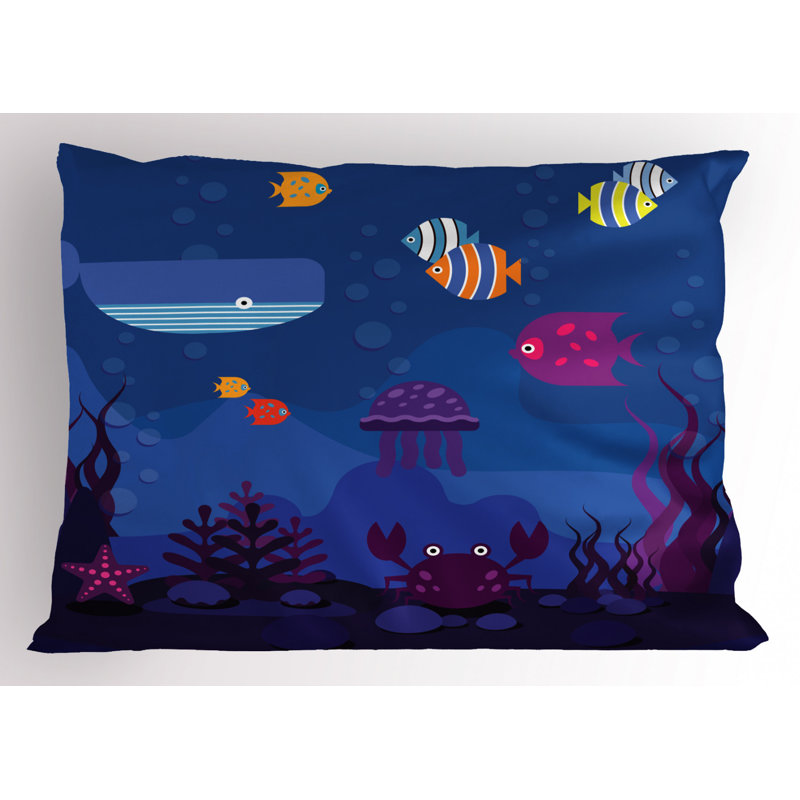 Fish Polyester Sham Set, Queen