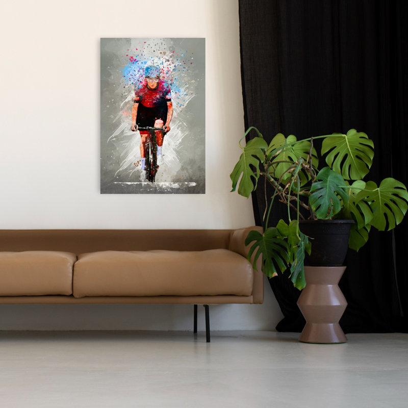 «Dynamic Cycling Splash», art mural contemporain, 48" H x 32" W