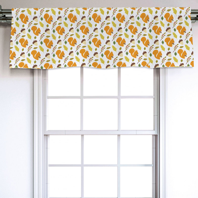 Sateen Floral Ruffled Window Valance