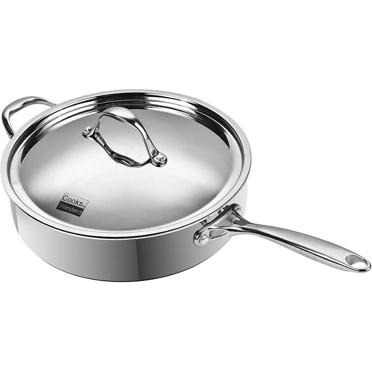 Winco SSET-7, 7-Quart Premium Stainless Steel Saute Pan with Cover