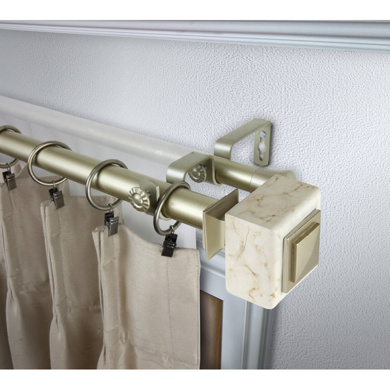 Tringle à rideaux double Kathie, H 2,5 po x l 240 po x P 6,75 po, Or
