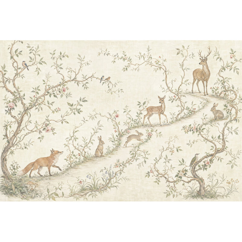 Papier peint Woodland Toile Pastoral Landscape, 120"x96", Peel and Stick