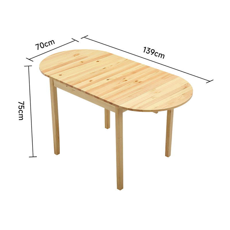 Anadolu Oval Solid Wood Dining Table, Natural