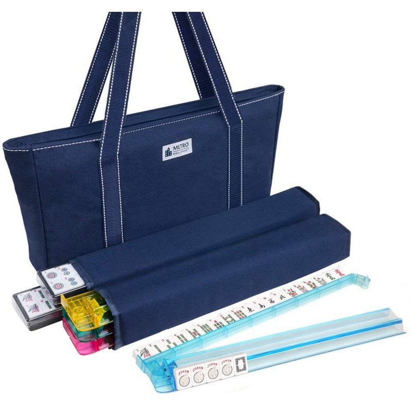 Ensemble Metro Mahjong avec sac en toile, Noir