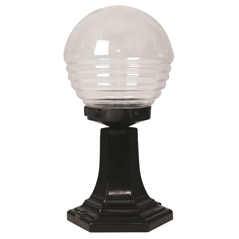 Tête de lanterne câblée noire à 1 lumière H 16 po Sibert