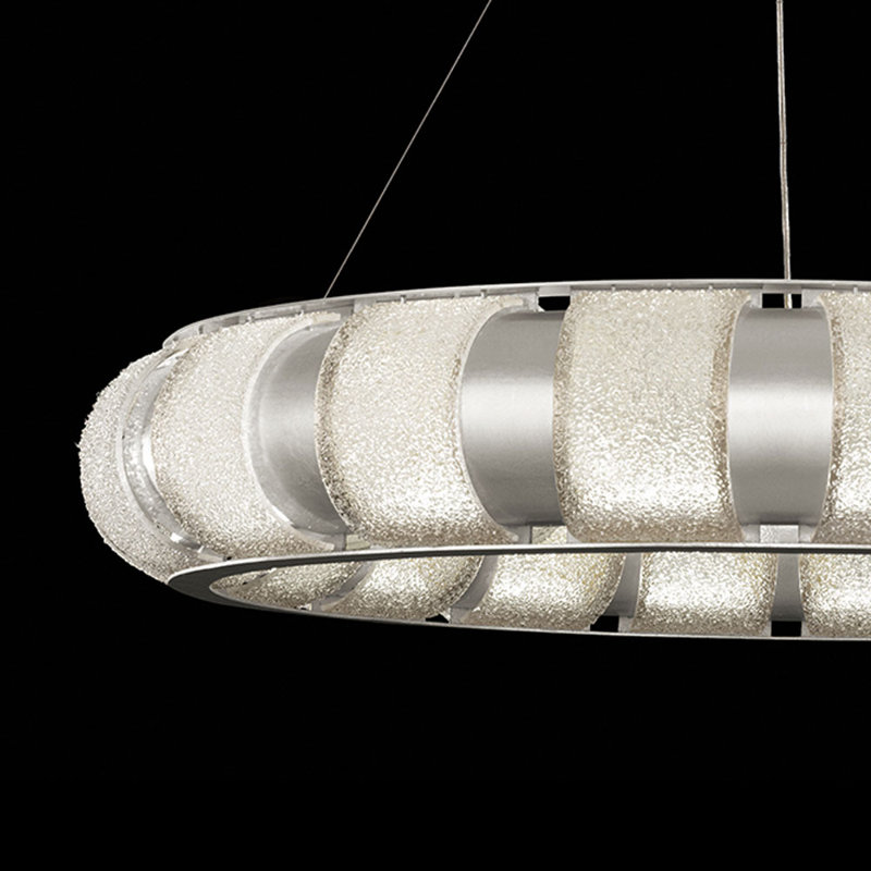 Luminaire suspendu 45 po Bond, Argent, Blanc