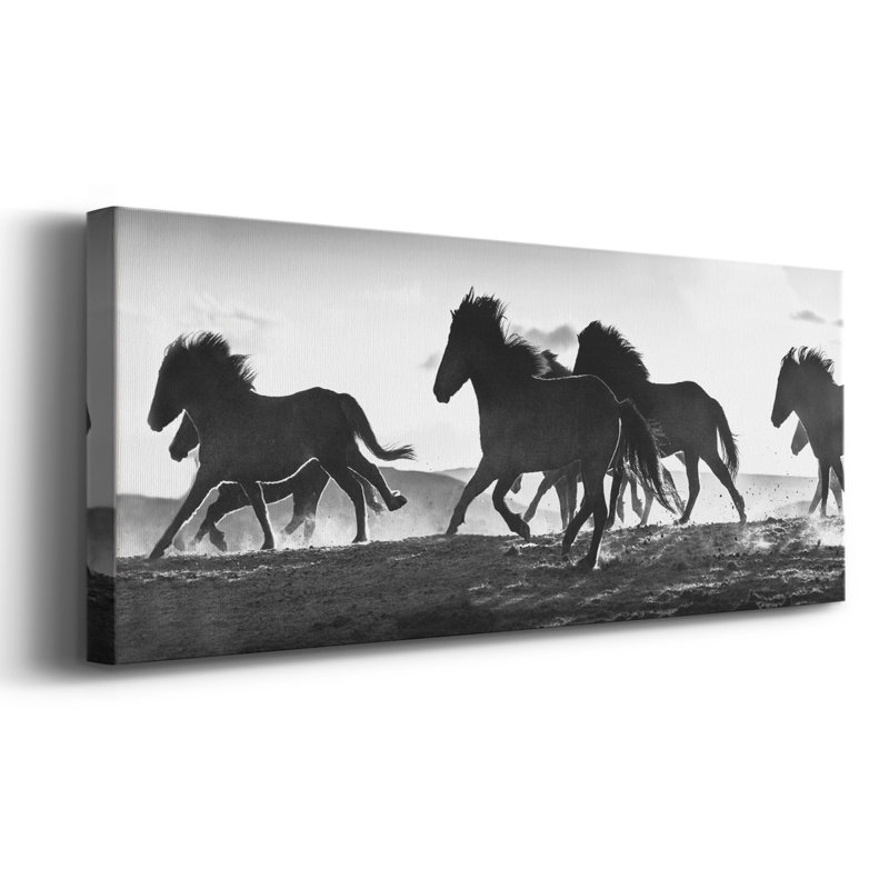 Islandais au coucher du soleil sur toile, H 20 po x l 50 po x P 1,5 po