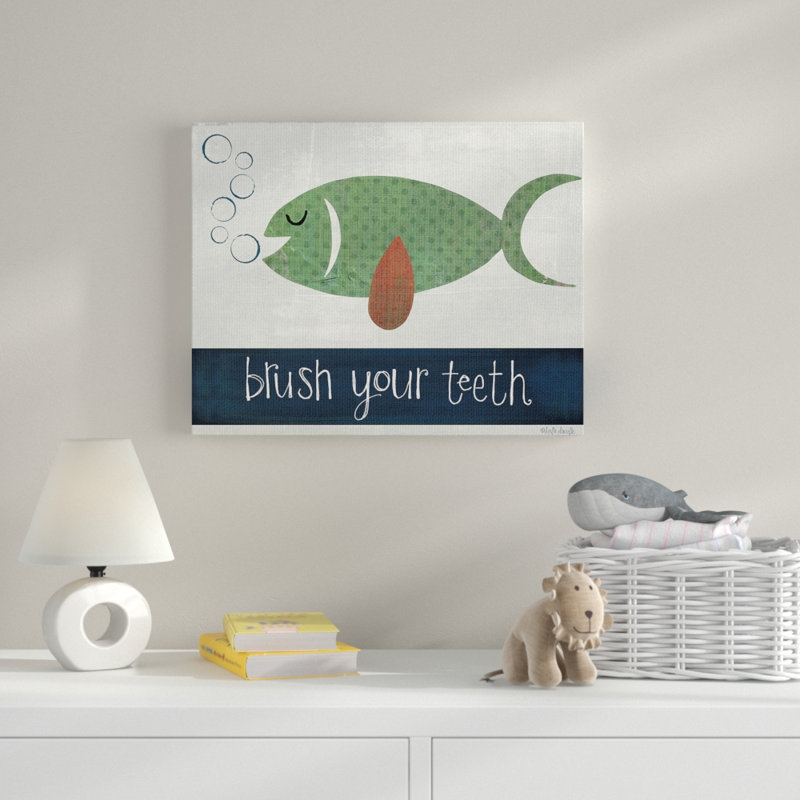 "Burkett brosser les dents", art encadré, Toile tendue, H 16 po x l 20 po x P 1,5 po