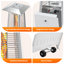 Chauffe-terrasse d'extérieur au propane 48 000 BTU avec roulettes, cadre en fer thermolaqué (lumières DEL)