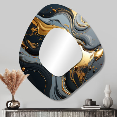 Miroir mural asymétrique Dahlstrom, volcan et gris I, marbre