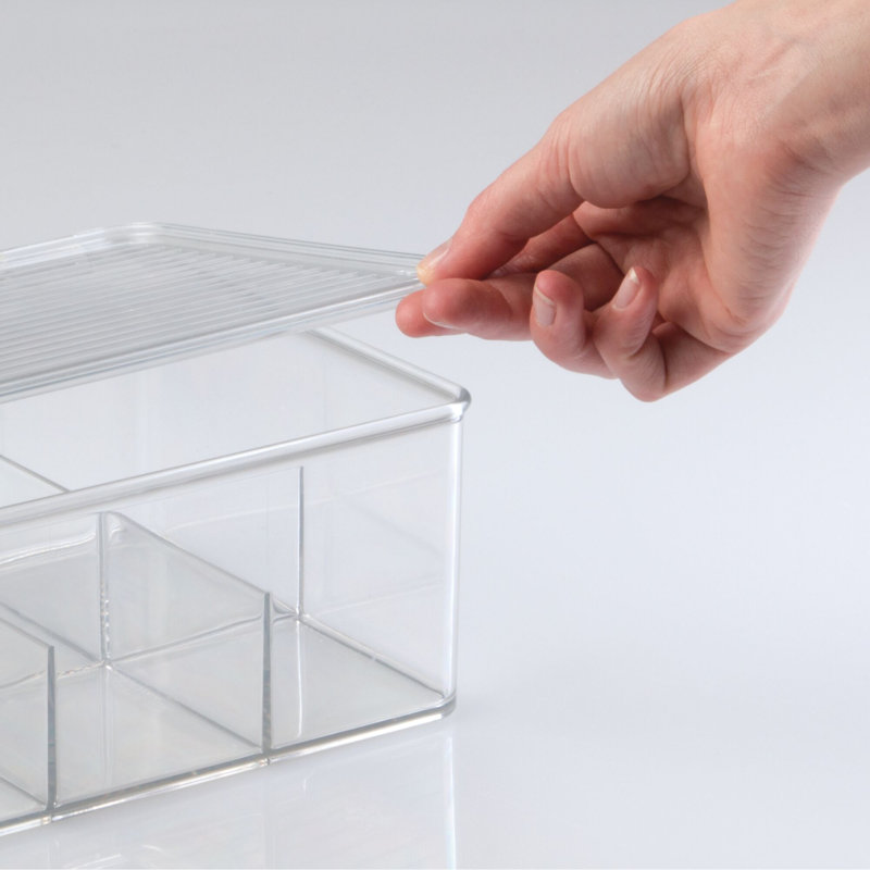 Stackable 8-Section Tea Storage Box - Tea Bag Organizers for Kitchen Cabinet, Countertop, or Pantry