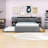 Queen Upholstered Platform Bed with 2 Drawers and Trundle and Lights-453534559