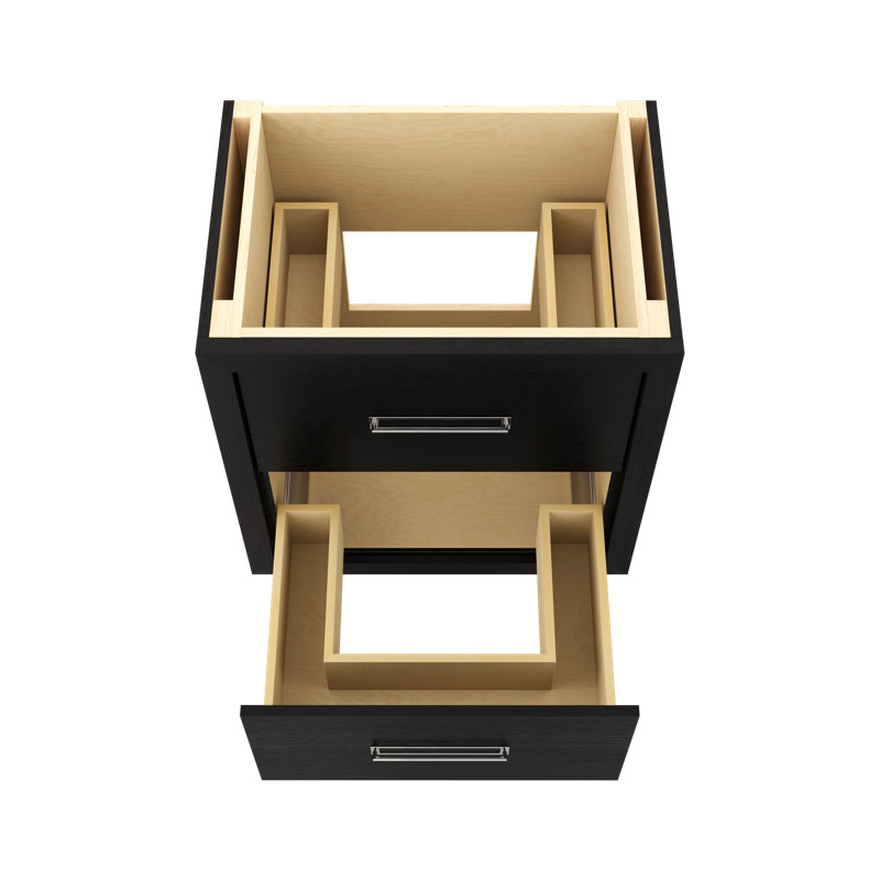 Avalon Two-Drawer Single Bath Vanity, 30", Classic Black, Polished Chrome