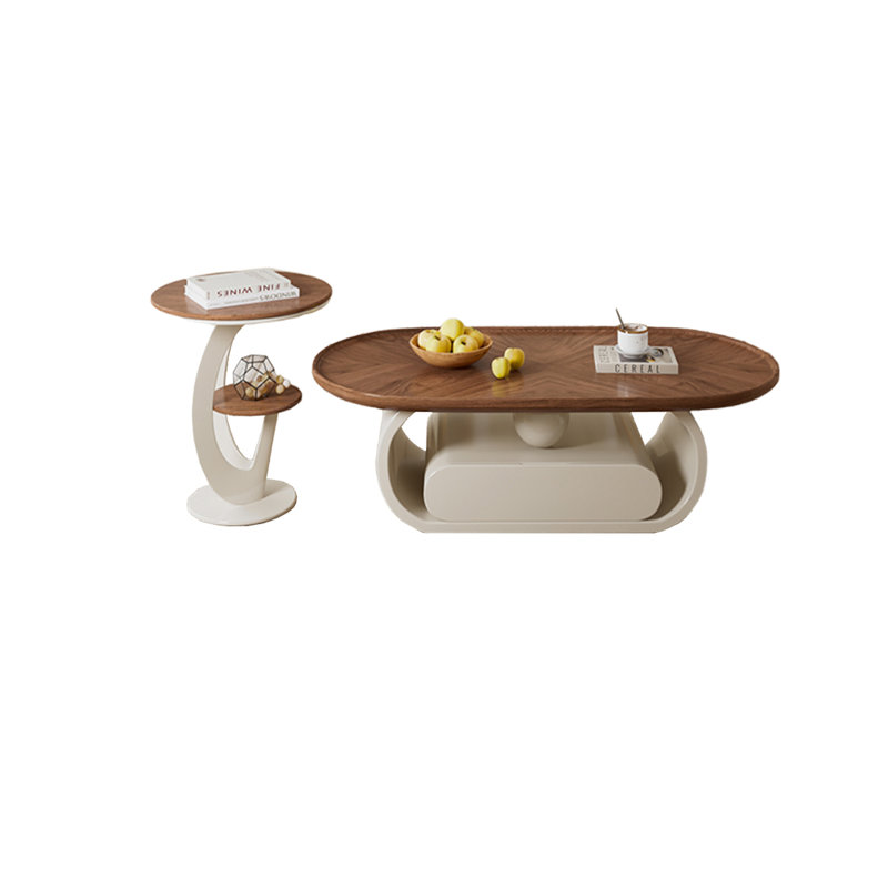 Ensemble de tables basses en bois Simple Style, H 15,75 po x l 47,24 po x P 25,6 po, Brun