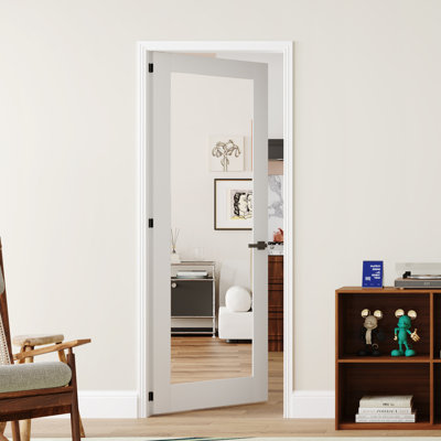 Intérieur 1 panneau de porte en miroir avec porte à garde-manger avec panneau à noyau solide
