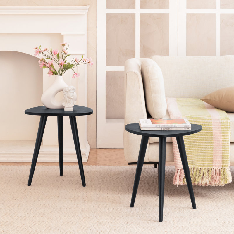 Tables de bout en bois massif Axel, Noir, H 18 po x l 16 po x P 16 po