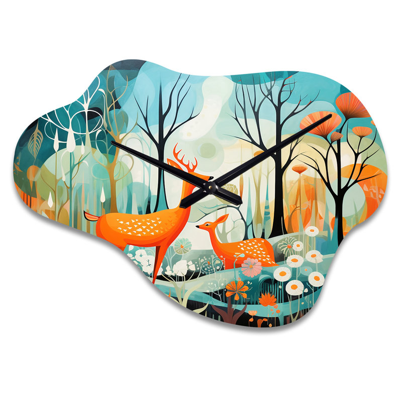Teal Mid Century Mod Nature - Cloud Shape Large Teal Wall Clock Sculpture, Small