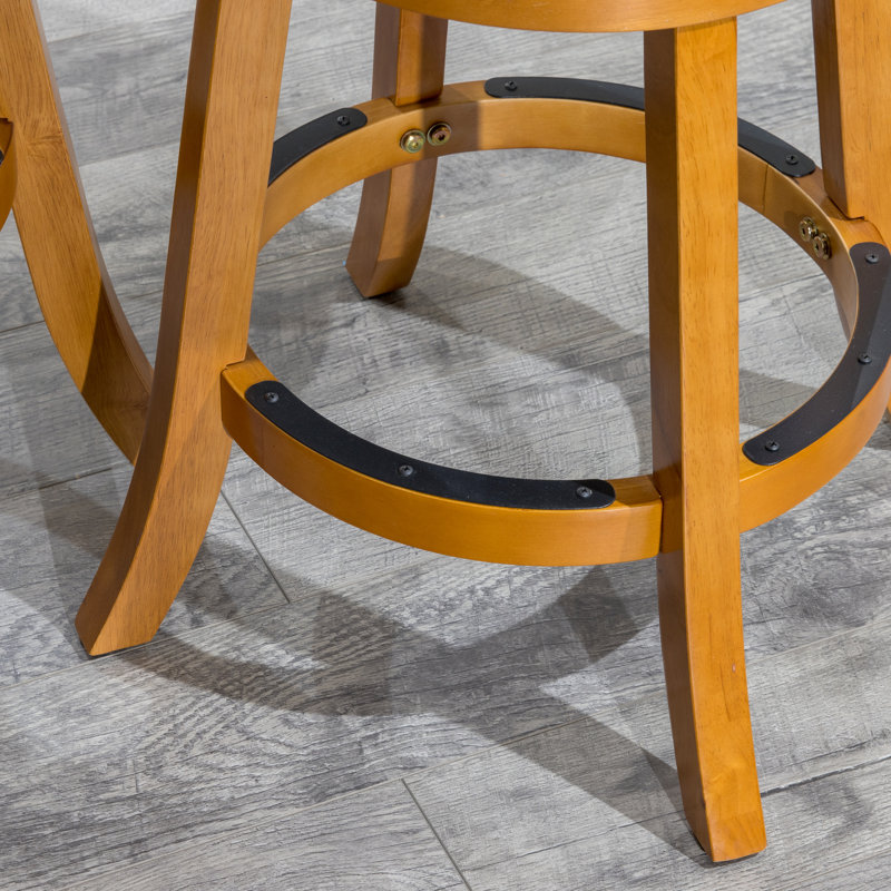 Siège pivotant à lattes de 24 po à hauteur de comptoir - siège en tissu naturel gris anthracite pour une utilisation pratique avec une finition naturelle d'aspect dossier, structure stable