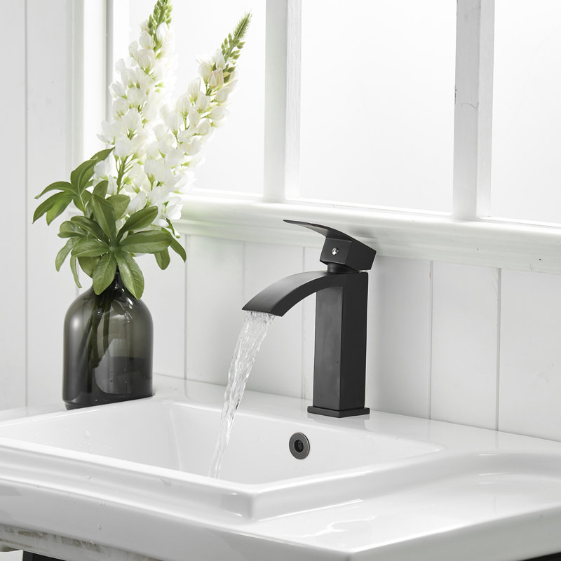 Single Handle Aluminium Bathroom Sink Faucet, Black