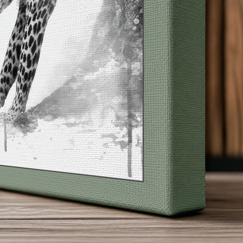 Leopard Dissolving Modern - Print, 24x16 - 61.0 x 40.6 cm, Sage Border