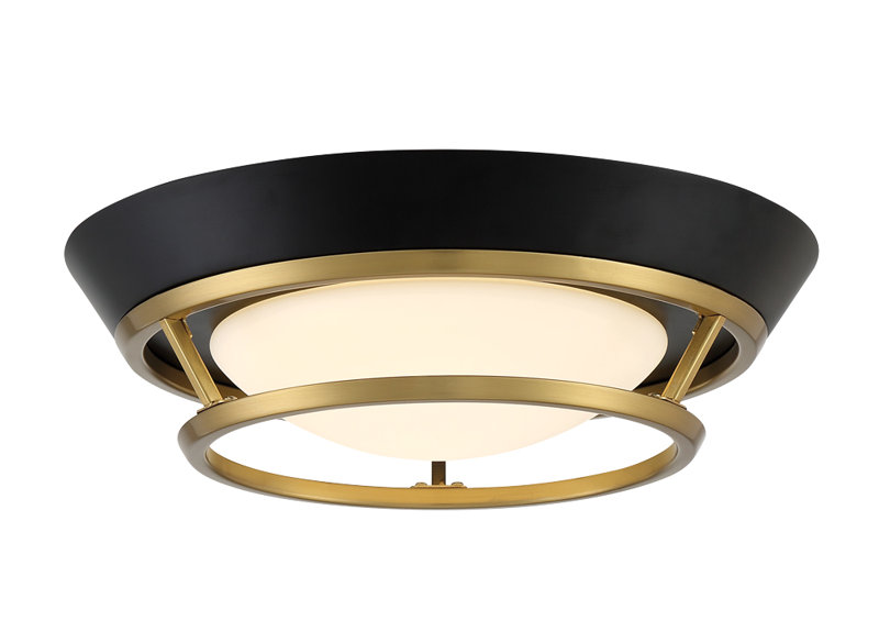 Dilyara Glass LED Flush Mount, Brushed Nickel