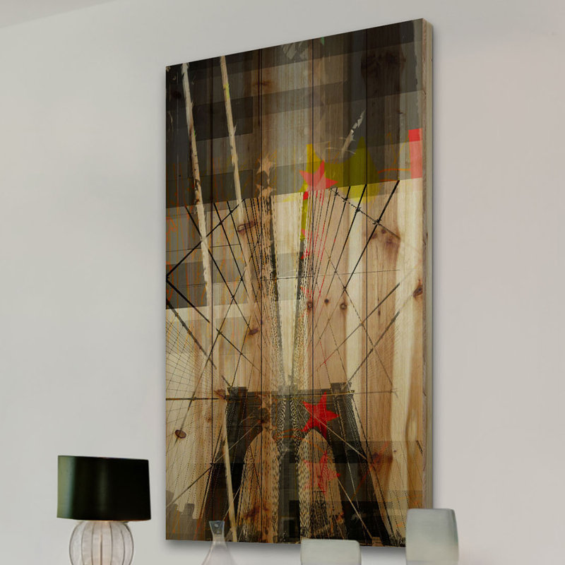 « brooklyn », impression sur bois, H 60 po x l 30 po x P 1,5 po
