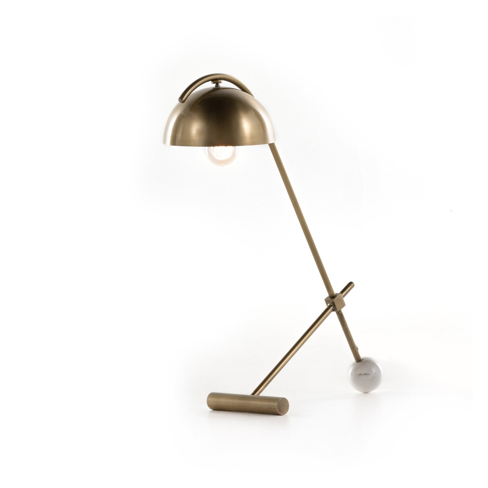Delano Desk Lamp, Charcoal/White Marble, Gold, Yes