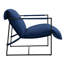 Chaise d'appoint rembourrée avec cadre en métal et mélange de polyester bleu-810248992