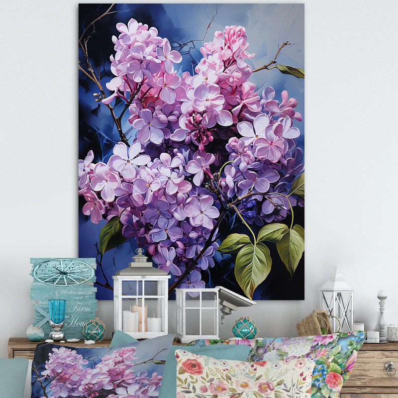 Lilas, minimalisme, rêve sur toile, H 32 po x l 16 po x P 1 po, Toile tendue