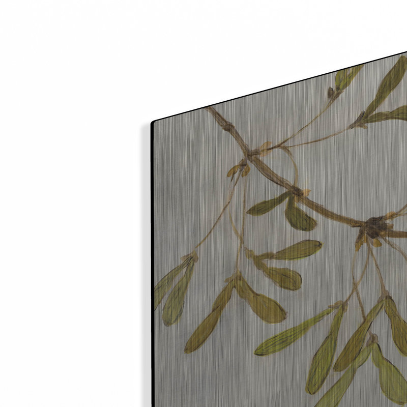 Art mural en métal luxueux «Maple Branch C» par Julia Purinton, H 12 po x l 12 po