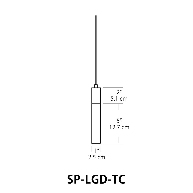1 - Light Single Cylinder LED Pendant, White