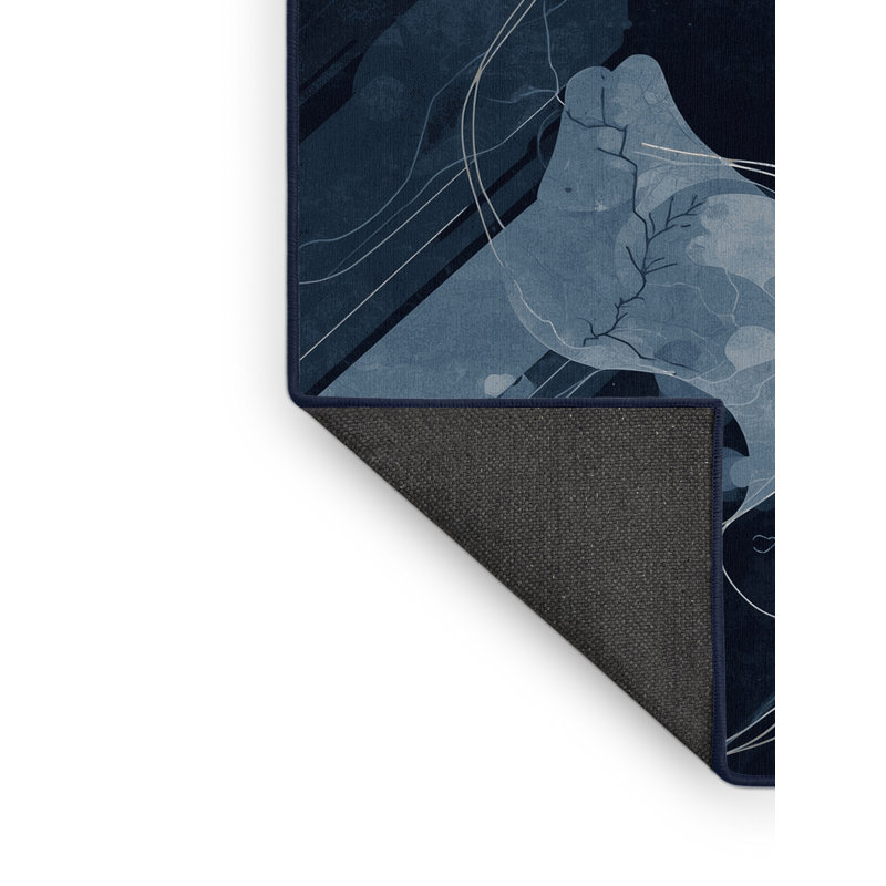 Tapis abstrait moelleux et moelleux à motif éclectique Baba Yaga, 5 x 8