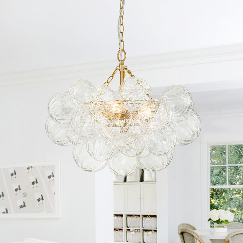 Macosh 3 - Light Textured Glass Bubble Chandelier
