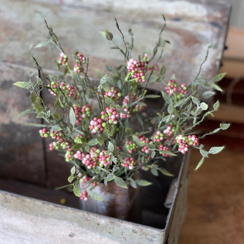 Meadow Berry Spray 13", Set Of 4, Pink