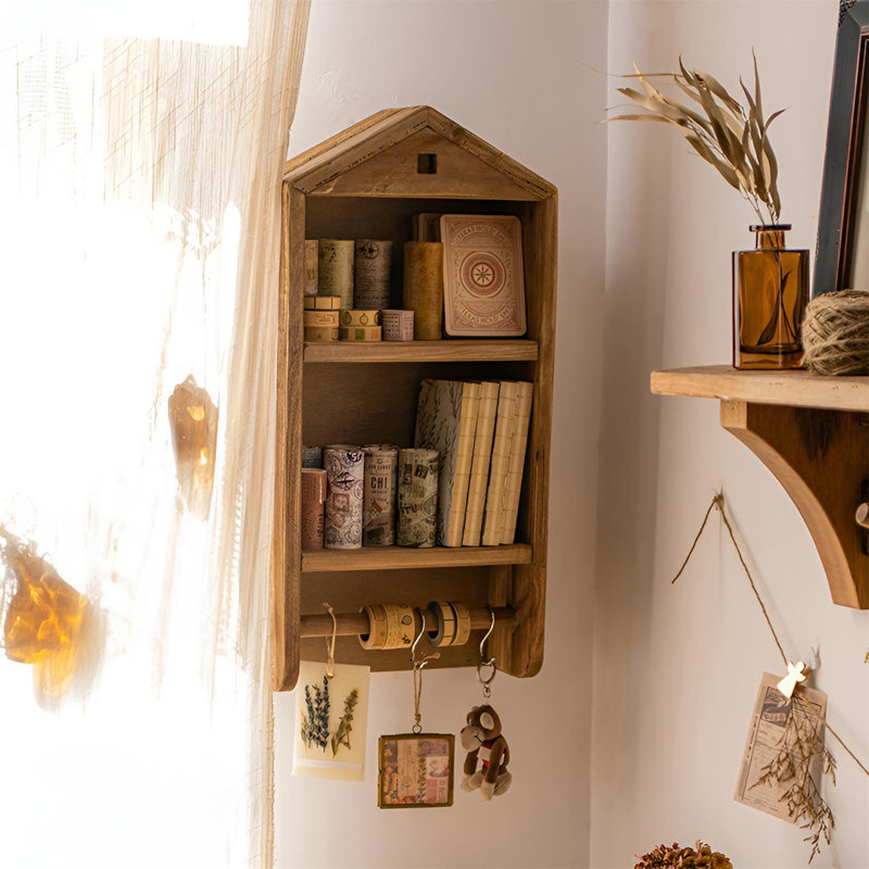 Rustic Solid Wood Wall Shelf