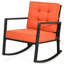 Chaise berçante d'extérieur en rotin avec coussins Conwell-500744638