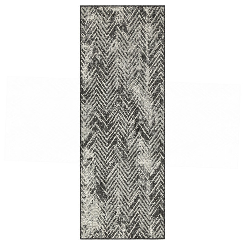 Tapis anthracite intérieur / extérieur, Tapis de couloir 2 pi 7 po x 7 pi 3 po